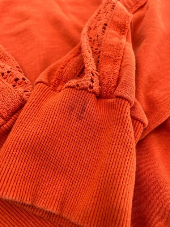 Daily Practice by Anthropologie Robyn Crocheted Hoodie Women's 3X Orange - Picture 14 of 15